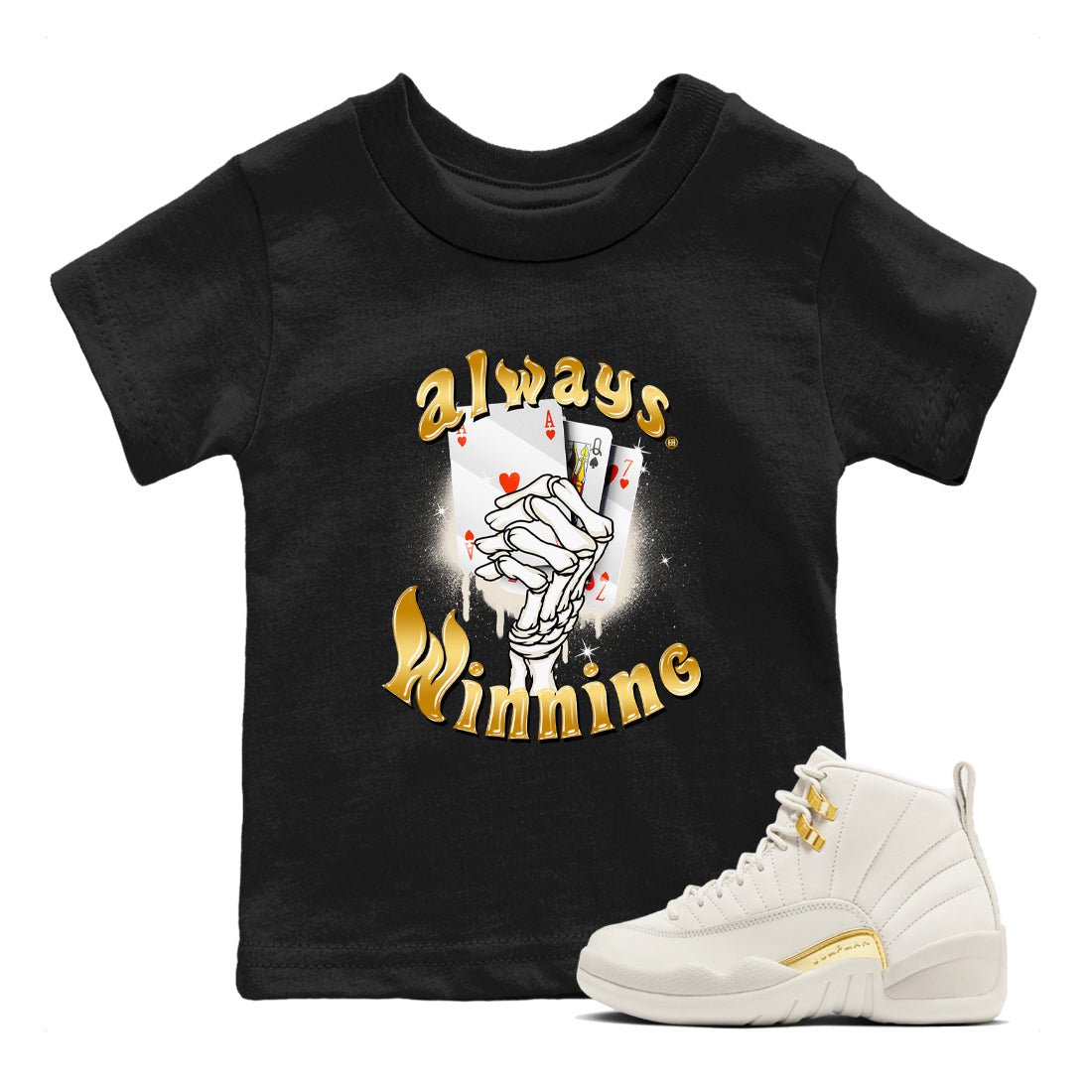 12s Phantom shirts to match jordans Always Winning sneaker match tees Air Jordan 12 WMNS Phantom match shoes to clothes SNRT Sneaker Tees Youth Baby Black 1 tee