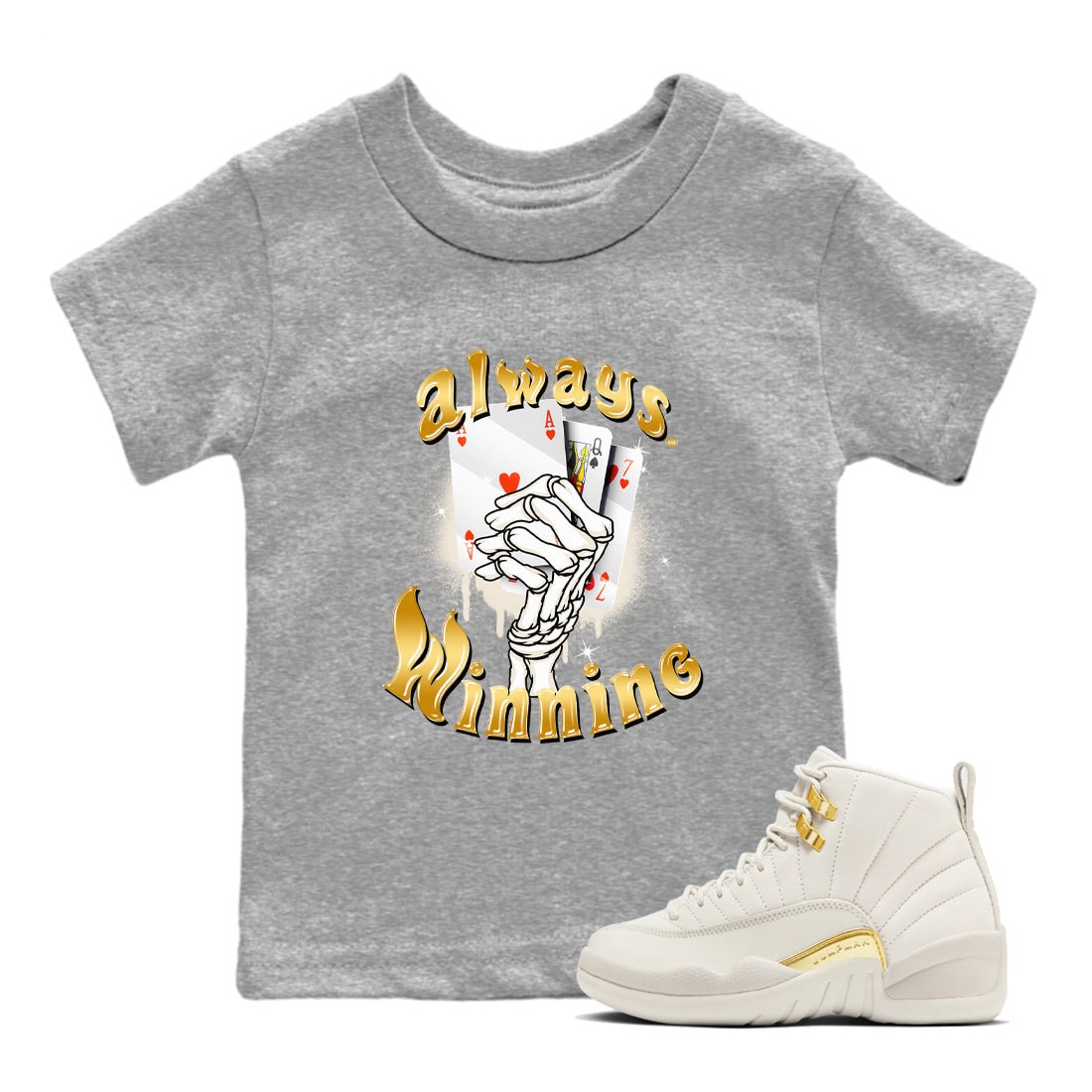 12s Phantom shirts to match jordans Always Winning sneaker match tees Air Jordan 12 WMNS Phantom match shoes to clothes SNRT Sneaker Tees Youth Baby Heather Grey 1 tee