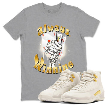 12s Phantom shirts to match jordans Always Winning sneaker match tees Air Jordan 12 WMNS Phantom match shoes to clothes SNRT Sneaker Tees unisex cotton Heather Grey 1 shirts