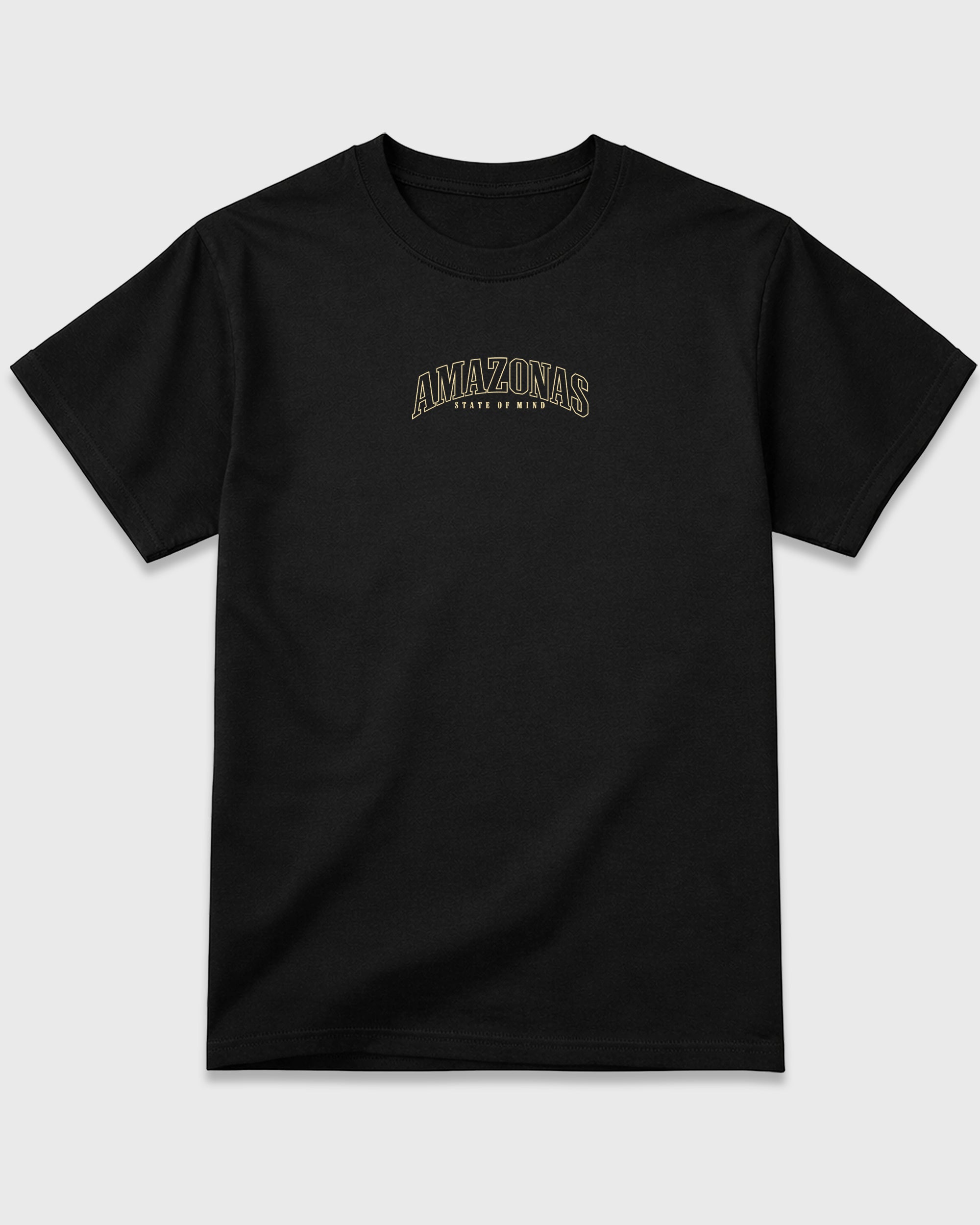 Amazonas State of Mind Black Graphic T-Shirt - 3, sneaker matching shirt designed to pair with Air Jordan 4 J Balvin 'Amazonas' sneakers for a coordinated streetwear outfit.