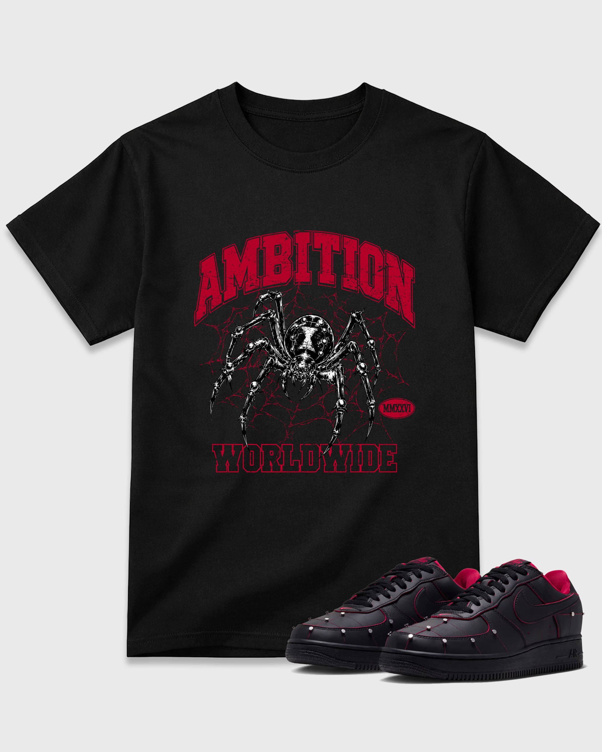 Ambition Graphic T-Shirt featuring original streetwear artwork designed to match the Air Force 1 Nightmare. Black 1 Graphic T-Shirt.