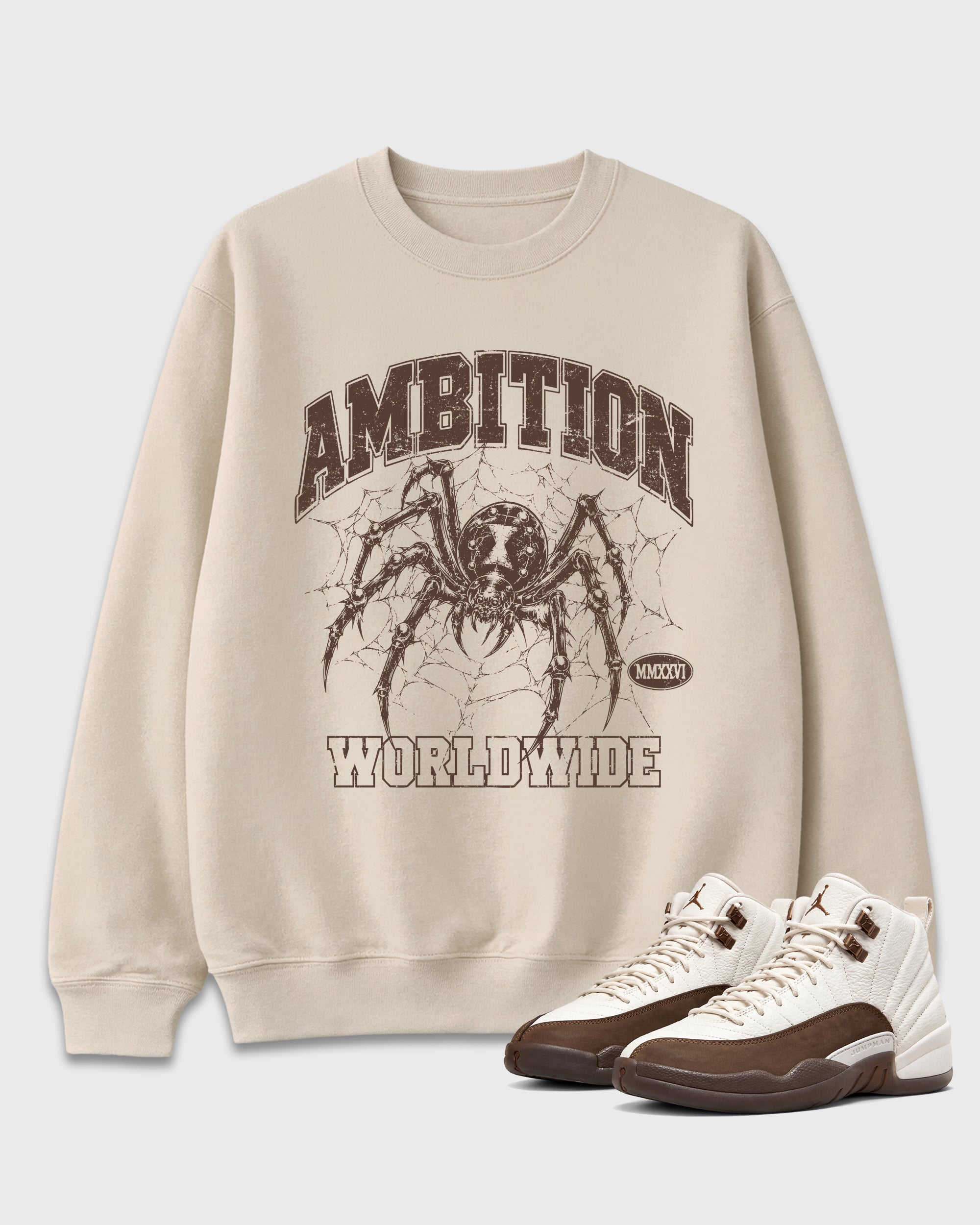 Ambition Graphic T-Shirt featuring original streetwear artwork designed to match the Air Jordan 12 Fireside. Natural 1 Graphic Tee.