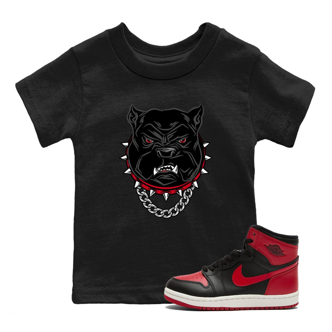 Jordan 1 High '85 "Bred" Graphic shirts Angry Bulldog shirts Air Jordan 1 '85 Bred best t-shirts to wear with jordans SNRT Sneaker Tees Youth Baby Black 1 tee
