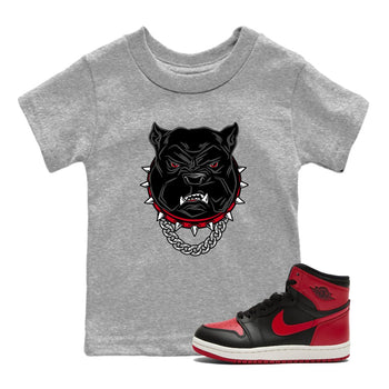 Jordan 1 High '85 "Bred" Graphic shirts Angry Bulldog shirts Air Jordan 1 '85 Bred best t-shirts to wear with jordans SNRT Sneaker Tees Youth Baby Heather Grey 1 tee
