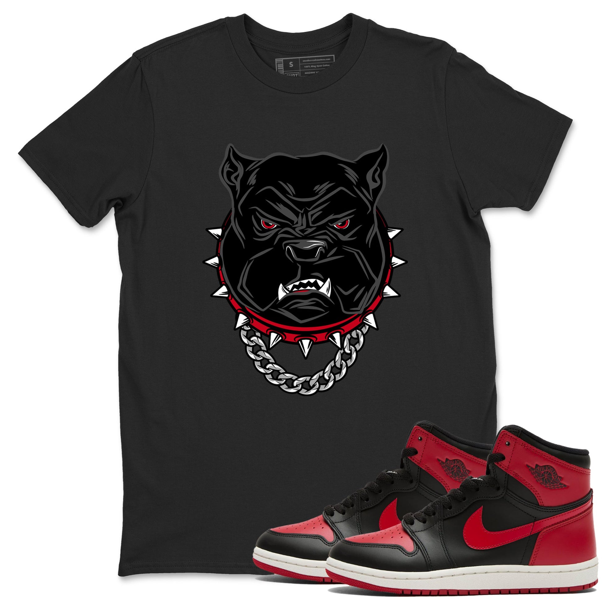 Jordan 1 High '85 "Bred" Graphic shirts Angry Bulldog shirts Air Jordan 1 '85 Bred best t-shirts to wear with jordans SNRT Sneaker Tees unisex cotton Black 1 shirts
