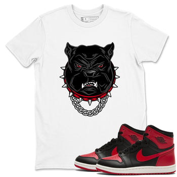 Jordan 1 High '85 "Bred" Graphic shirts Angry Bulldog shirts Air Jordan 1 '85 Bred best t-shirts to wear with jordans SNRT Sneaker Tees unisex cotton White 1 shirts