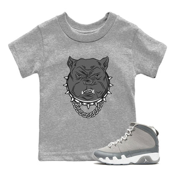9s Cool Grey shirts to match jordans Angry Bulldog best t shirts to wear with jordans AJ 9 Retro Cool Grey match shoes to clothes SNRT Sneaker Tees Youth Baby Heather Grey 1 tee