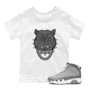 9s Cool Grey shirts to match jordans Angry Bulldog best t shirts to wear with jordans AJ 9 Retro Cool Grey match shoes to clothes SNRT Sneaker Tees Youth Baby White 1 tee