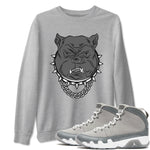 9s Cool Grey shirts to match jordans Angry Bulldog best t shirts to wear with jordans AJ 9 Retro Cool Grey match shoes to clothes SNRT Sneaker Tees unisex cotton Heather Grey 1 shirts