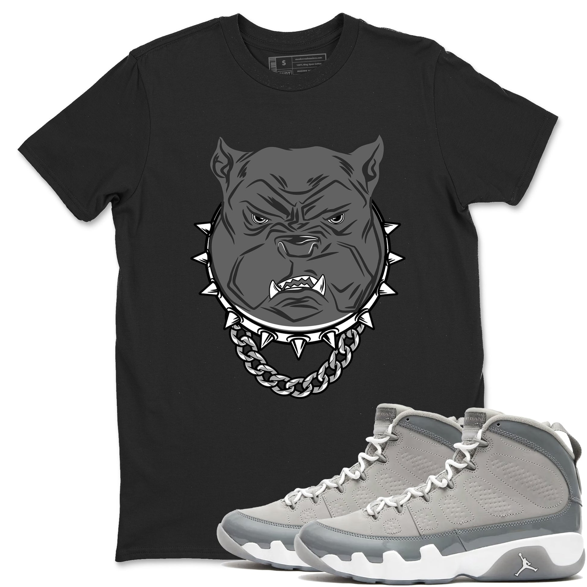 9s Cool Grey shirts to match jordans Angry Bulldog best t shirts to wear with jordans AJ 9 Retro Cool Grey match shoes to clothes SNRT Sneaker Tees unisex cotton Black 1 shirts