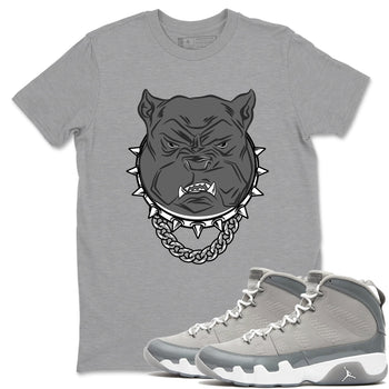 9s Cool Grey shirts to match jordans Angry Bulldog best t shirts to wear with jordans AJ 9 Retro Cool Grey match shoes to clothes SNRT Sneaker Tees unisex cotton Heather Grey 1 shirts