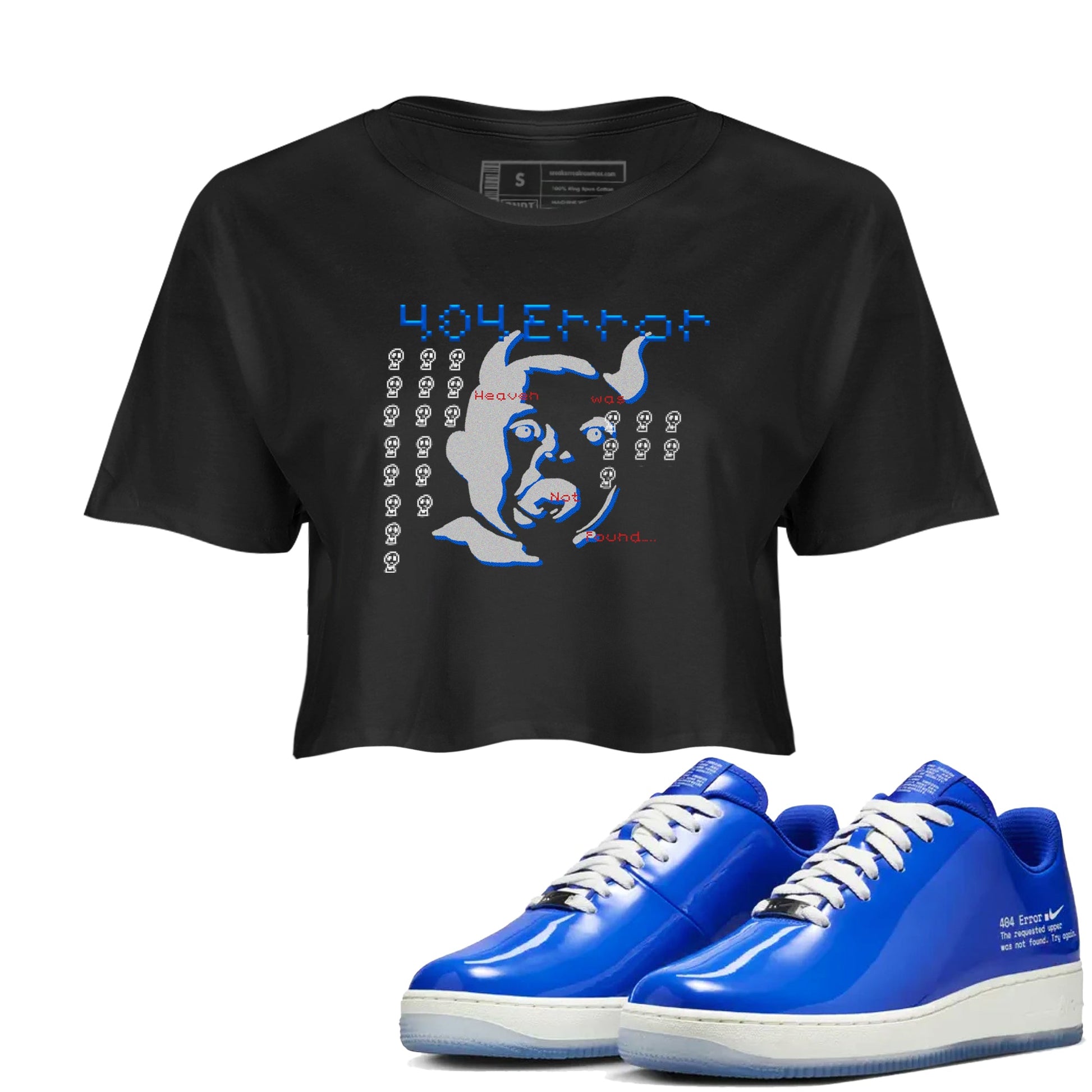 Air Force 1 404 Error shirt to match jordans Are You Blessed sneaker tees Air Force 1 404 Error SNRT Sneaker Release Tees Black 1 crop length shirt