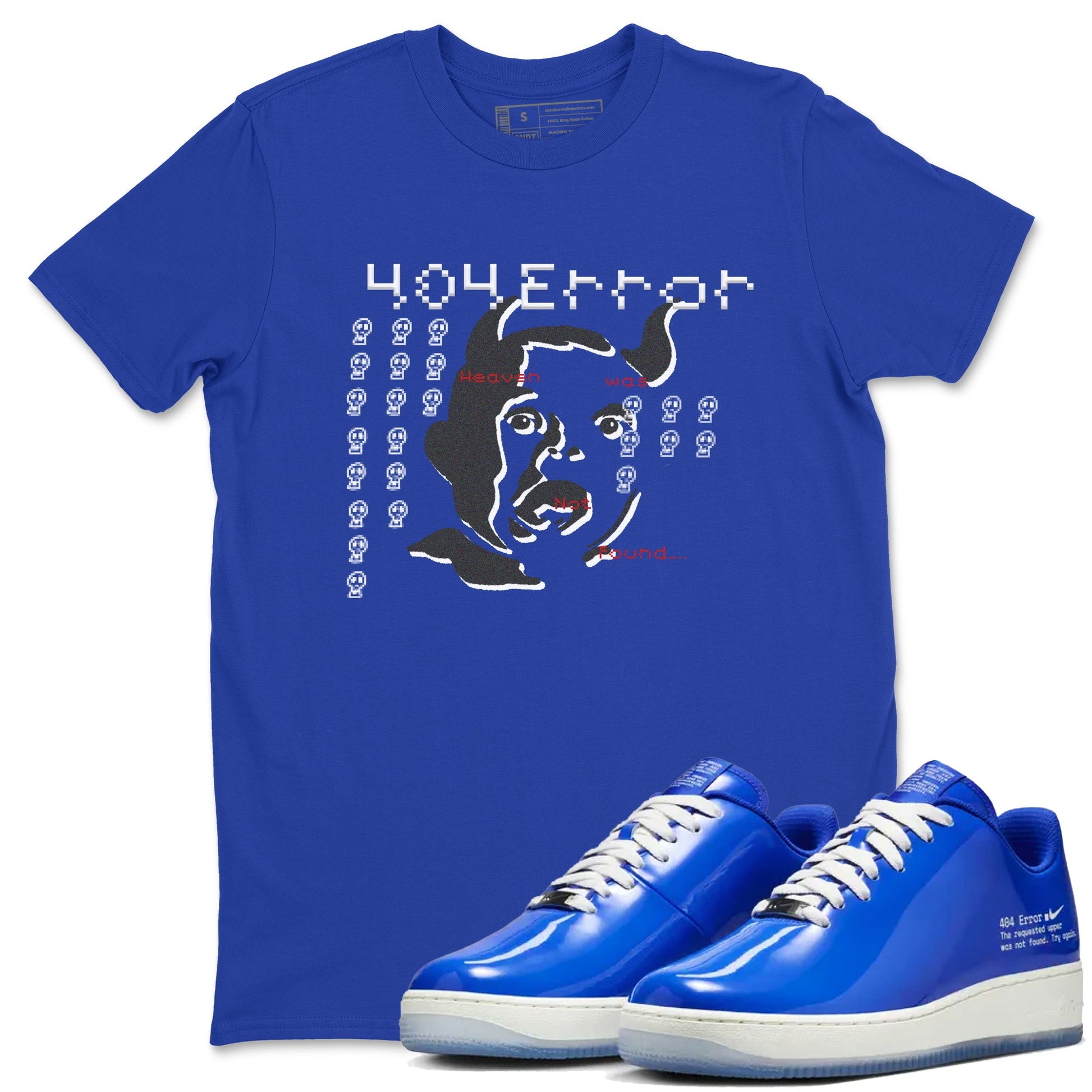Air Force 1 404 Error shirt to match jordans Are You Blessed sneaker tees Air Force 1 404 Error SNRT Sneaker Release Tees unisex cotton Royal Blue 1 crew neck shirt