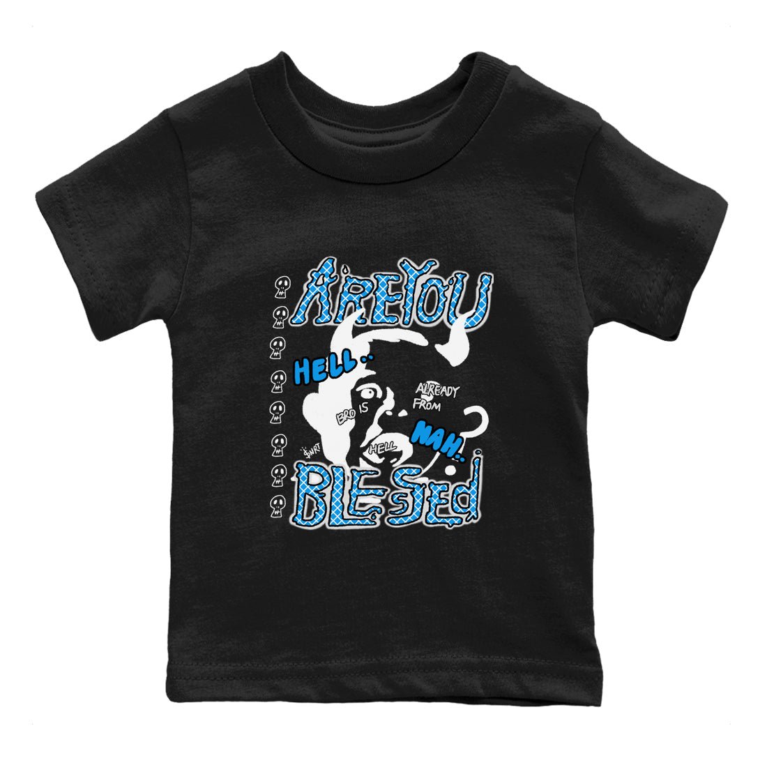 4s Military Blue shirt to match jordans Are you Blessed sneaker tees Air Jordan 4 Military Blue SNRT sneaker release tees baby toddler Black 2 cotton Shirt