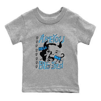 4s Military Blue shirt to match jordans Are you Blessed sneaker tees Air Jordan 4 Military Blue SNRT sneaker release tees baby toddler Heather Grey 2 cotton Shirt
