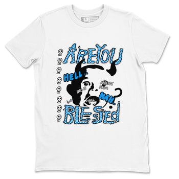 4s Military Blue shirt to match jordans Are you Blessed sneaker tees Air Jordan 4 Military Blue SNRT Sneaker Release Tees unisex cotton White 2 crew neck shirt