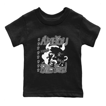 4s Wet Cement shirts to match jordans Are You Blessed sneaker match tees Air Jordan 4 SE Wet Cement SNRT Sneaker Release Tees Youth Baby Black 2 crew neck shirts