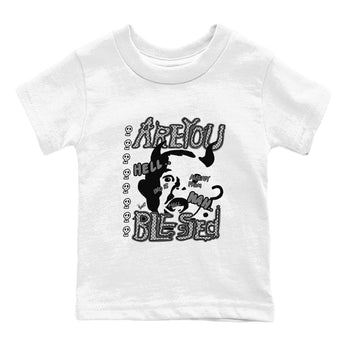 4s Wet Cement shirts to match jordans Are You Blessed sneaker match tees Air Jordan 4 SE Wet Cement SNRT Sneaker Release Tees Youth Baby White 2 crew neck shirts
