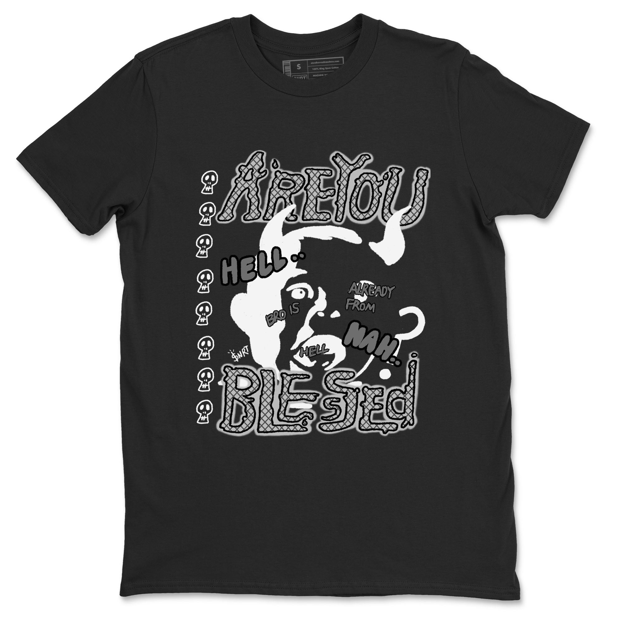 4s Wet Cement shirts to match jordans Are You Blessed sneaker match tees Air Jordan 4 SE Wet Cement SNRT Sneaker Release Tees unisex cotton Black 2 crew neck shirts
