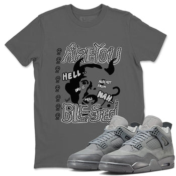 4s Wet Cement shirts to match jordans Are You Blessed sneaker match tees Air Jordan 4 SE Wet Cement SNRT Sneaker Release Tees unisex cotton Cool Grey 1 crew neck shirts