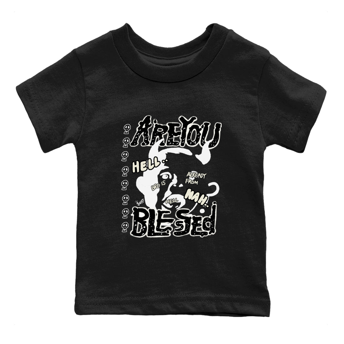 AJ5 Sail shirt to match jordans Are You Blessed sneaker tees Air Jordan 5 Sail SNRT sneaker release tees baby toddler Black 2 cotton Shirt
