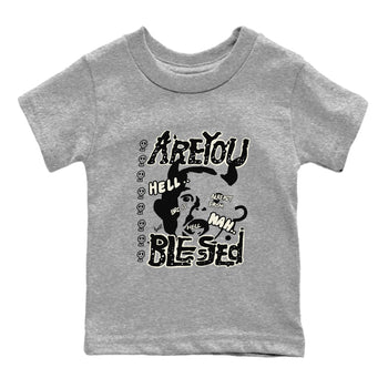 AJ5 Sail shirt to match jordans Are You Blessed sneaker tees Air Jordan 5 Sail SNRT sneaker release tees baby toddler Heather Grey 2 cotton Shirt