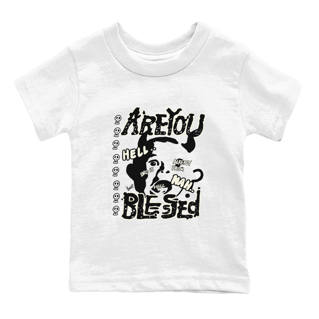 AJ5 Sail shirt to match jordans Are You Blessed sneaker tees Air Jordan 5 Sail SNRT sneaker release tees baby toddler White 2 cotton Shirt