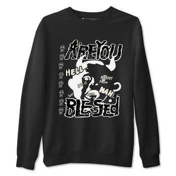 AJ5 Sail shirt to match jordans Are You Blessed sneaker tees Air Jordan 5 Sail SNRT Sneaker Release Tees unisex cotton Black 2 crew neck shirt