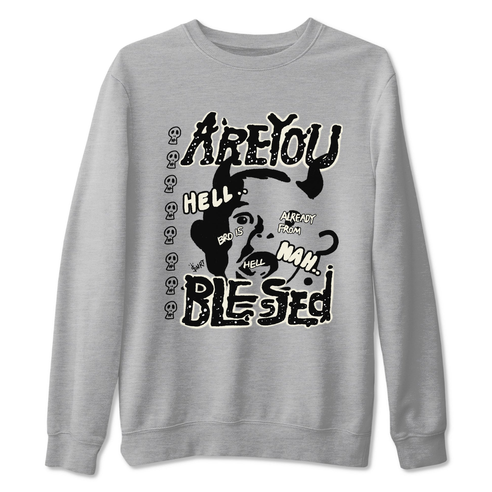 AJ5 Sail shirt to match jordans Are You Blessed sneaker tees Air Jordan 5 Sail SNRT Sneaker Release Tees unisex cotton Heather Grey 2 crew neck shirt