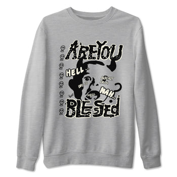 AJ5 Sail shirt to match jordans Are You Blessed sneaker tees Air Jordan 5 Sail SNRT Sneaker Release Tees unisex cotton Heather Grey 2 crew neck shirt