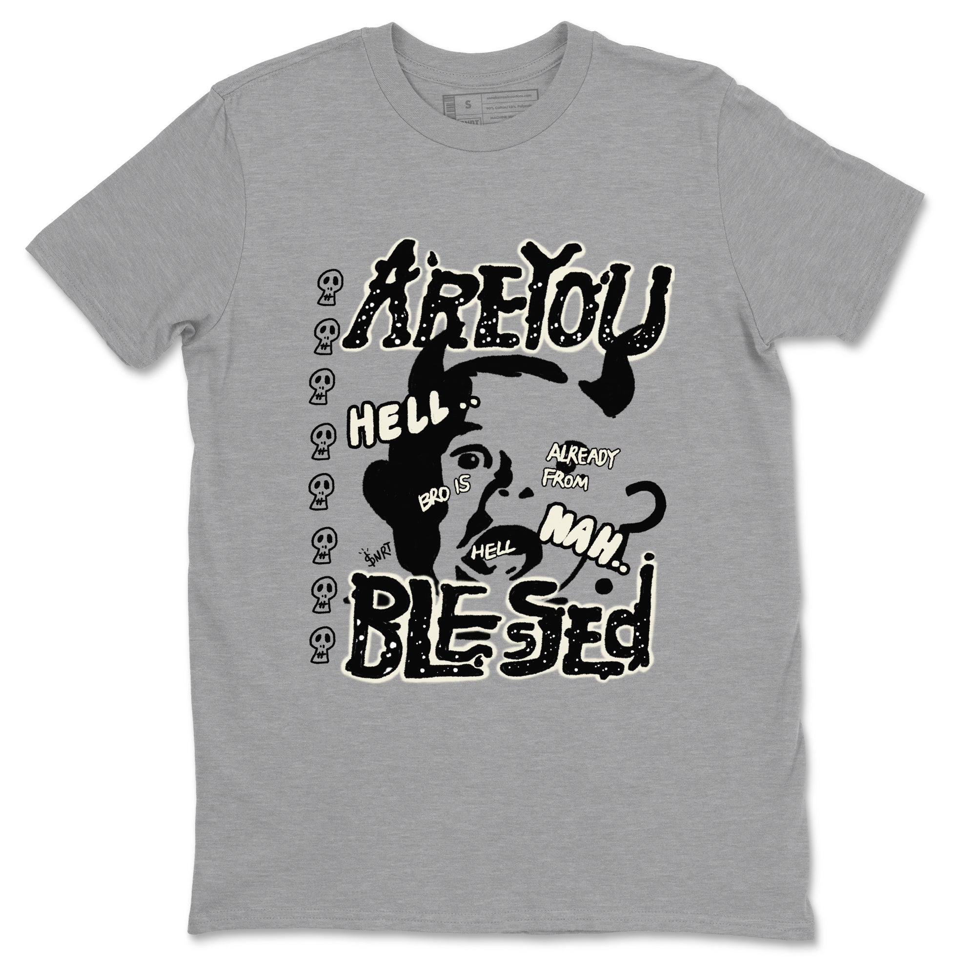 AJ5 Sail shirt to match jordans Are You Blessed sneaker tees Air Jordan 5 Sail SNRT Sneaker Release Tees unisex cotton Heather Grey 2 crew neck shirt