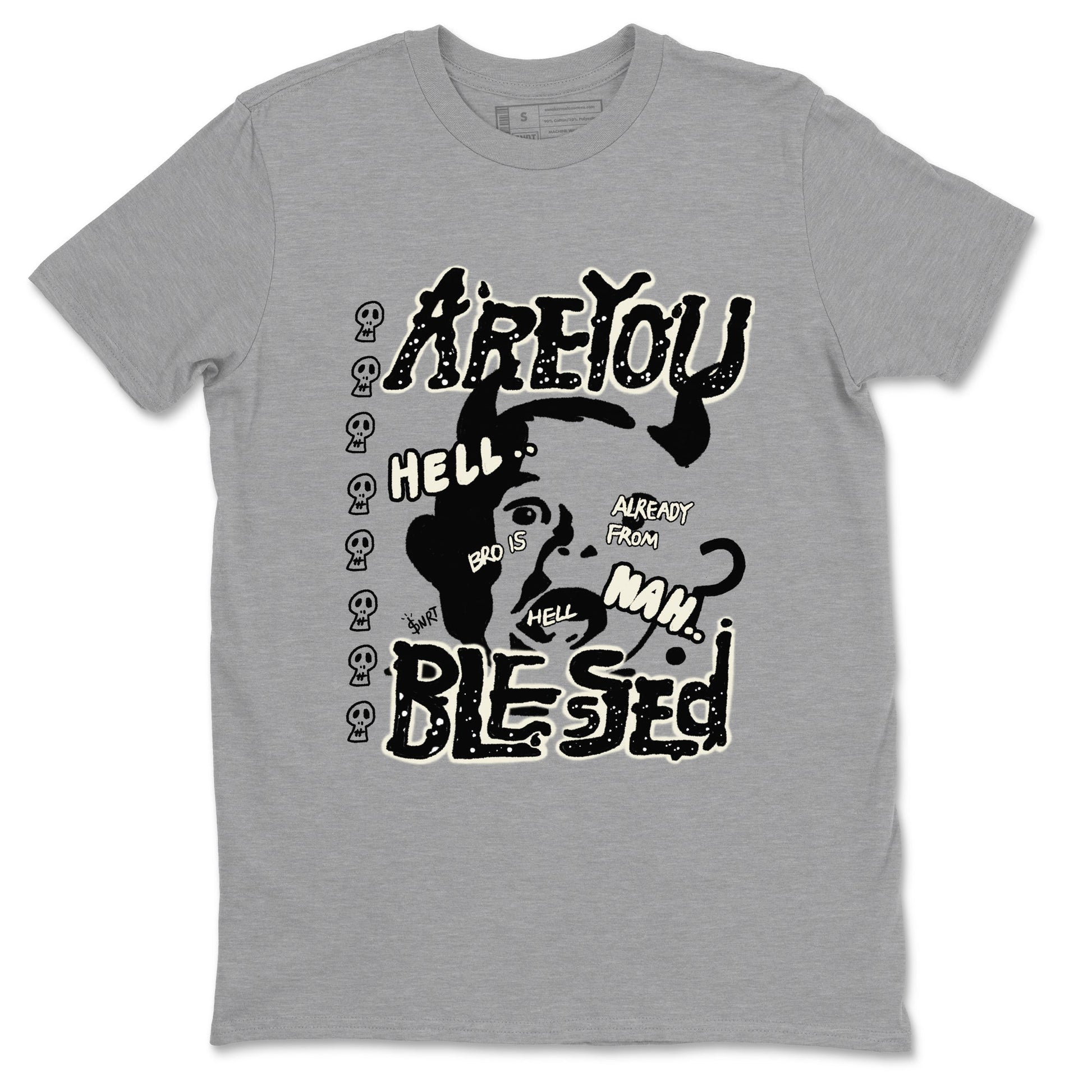 AJ5 Sail shirt to match jordans Are You Blessed sneaker tees Air Jordan 5 Sail SNRT Sneaker Release Tees unisex cotton Heather Grey 2 crew neck shirt