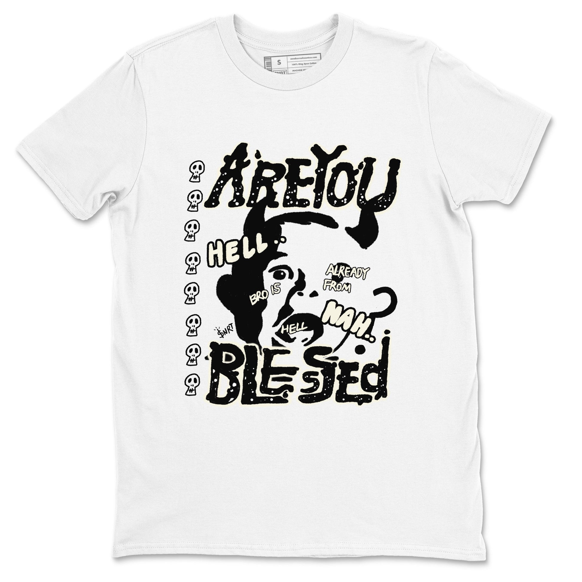 AJ5 Sail shirt to match jordans Are You Blessed sneaker tees Air Jordan 5 Sail SNRT Sneaker Release Tees unisex cotton White 2 crew neck shirt