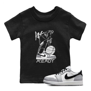 AJ1 Wolf Grey shirts to match jordans Are You Ready sneaker match tees Air Jordan 1 Wolf Grey SNRT Sneaker Tees streetwear brand Baby and Youth Black 1 cotton tee