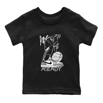 AJ1 Wolf Grey shirts to match jordans Are You Ready sneaker match tees Air Jordan 1 Wolf Grey SNRT Sneaker Tees streetwear brand Baby and Youth Black 2 cotton tee