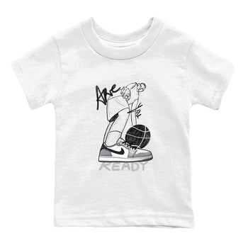 AJ1 Wolf Grey shirts to match jordans Are You Ready sneaker match tees Air Jordan 1 Wolf Grey SNRT Sneaker Tees streetwear brand Baby and Youth White 2 cotton tee