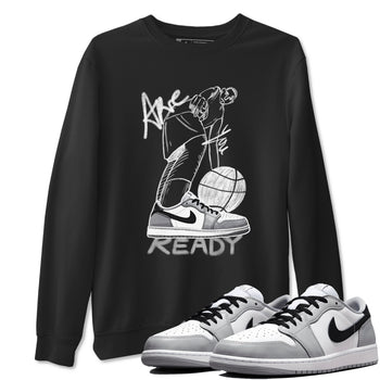 AJ1 Wolf Grey shirts to match jordans Are You Ready sneaker match tees Air Jordan 1 Wolf Grey SNRT Sneaker Tees streetwear brand Black 1 unisex cotton tee