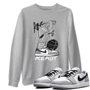 AJ1 Wolf Grey shirts to match jordans Are You Ready sneaker match tees Air Jordan 1 Wolf Grey SNRT Sneaker Tees streetwear brand Heather Grey 1 unisex cotton tee
