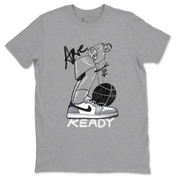 AJ1 Wolf Grey shirts to match jordans Are You Ready sneaker match tees Air Jordan 1 Wolf Grey SNRT Sneaker Tees streetwear brand Heather Grey 2 unisex cotton tee