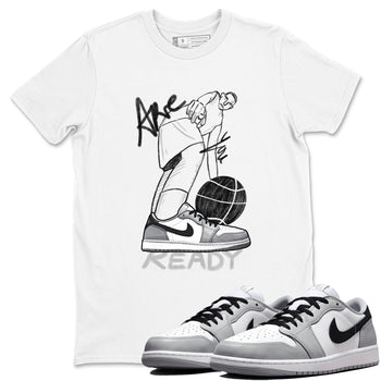 AJ1 Wolf Grey shirts to match jordans Are You Ready sneaker match tees Air Jordan 1 Wolf Grey SNRT Sneaker Tees streetwear brand White 1 unisex cotton tee