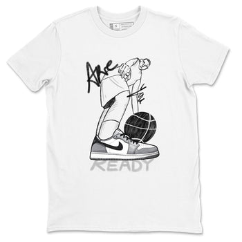 AJ1 Wolf Grey shirts to match jordans Are You Ready sneaker match tees Air Jordan 1 Wolf Grey SNRT Sneaker Tees streetwear brand White 2 unisex cotton tee