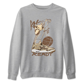 3s Desert Camo shirts to match jordans Are You Ready sneaker match tees Air Jordan 3 Desert Camo SNRT Sneaker Tees streetwear brand Heather Grey 2 unisex cotton tee