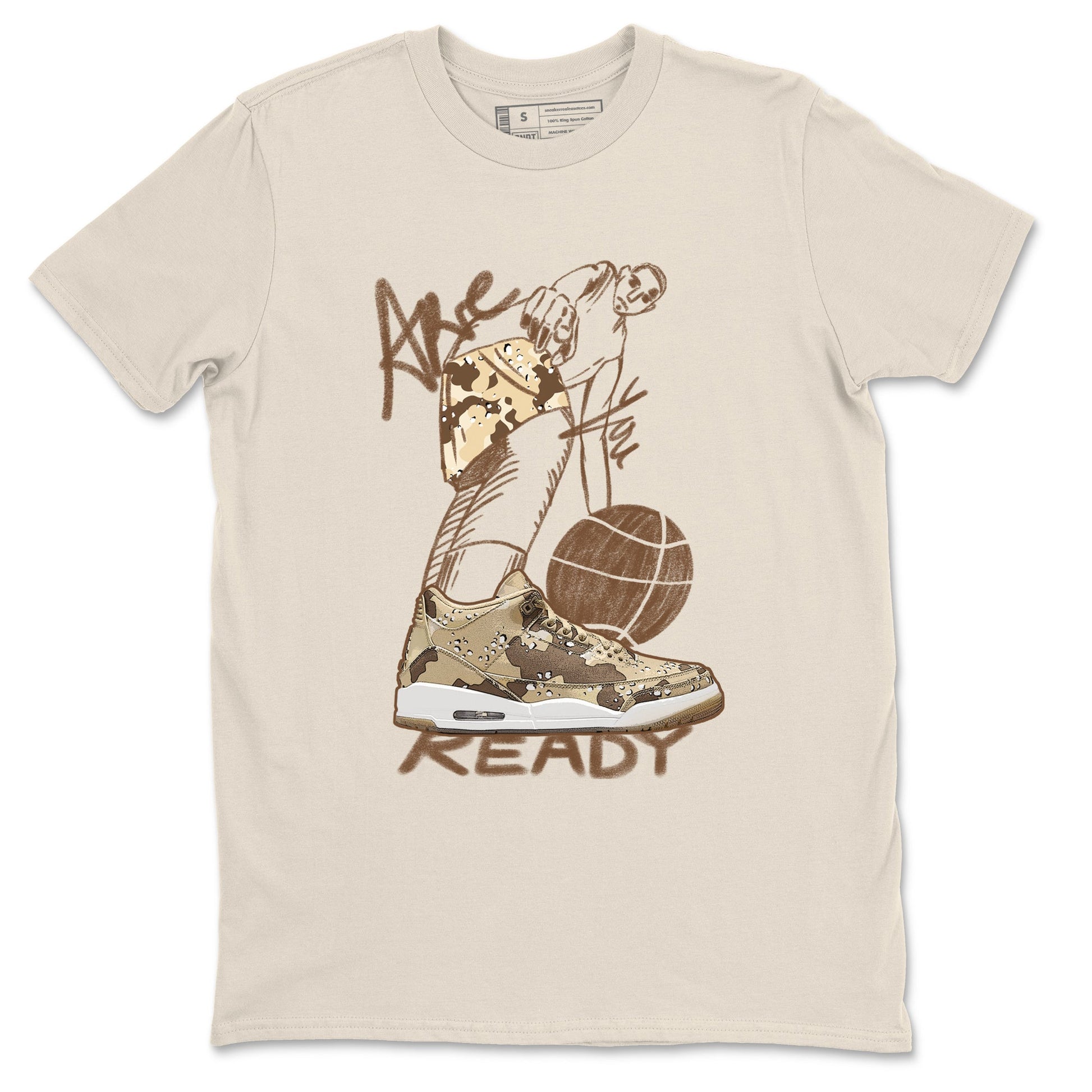 3s Desert Camo shirts to match jordans Are You Ready sneaker match tees Air Jordan 3 Desert Camo SNRT Sneaker Tees streetwear brand Natural 2 unisex cotton tee