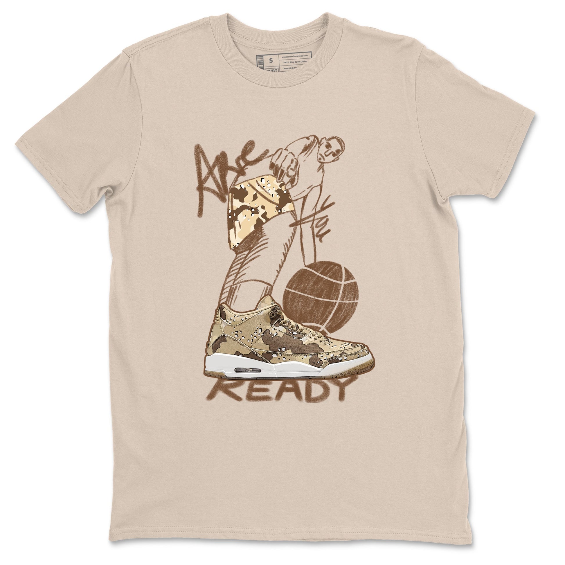 3s Desert Camo shirts to match jordans Are You Ready sneaker match tees Air Jordan 3 Desert Camo SNRT Sneaker Tees streetwear brand Sand 2 unisex cotton tee