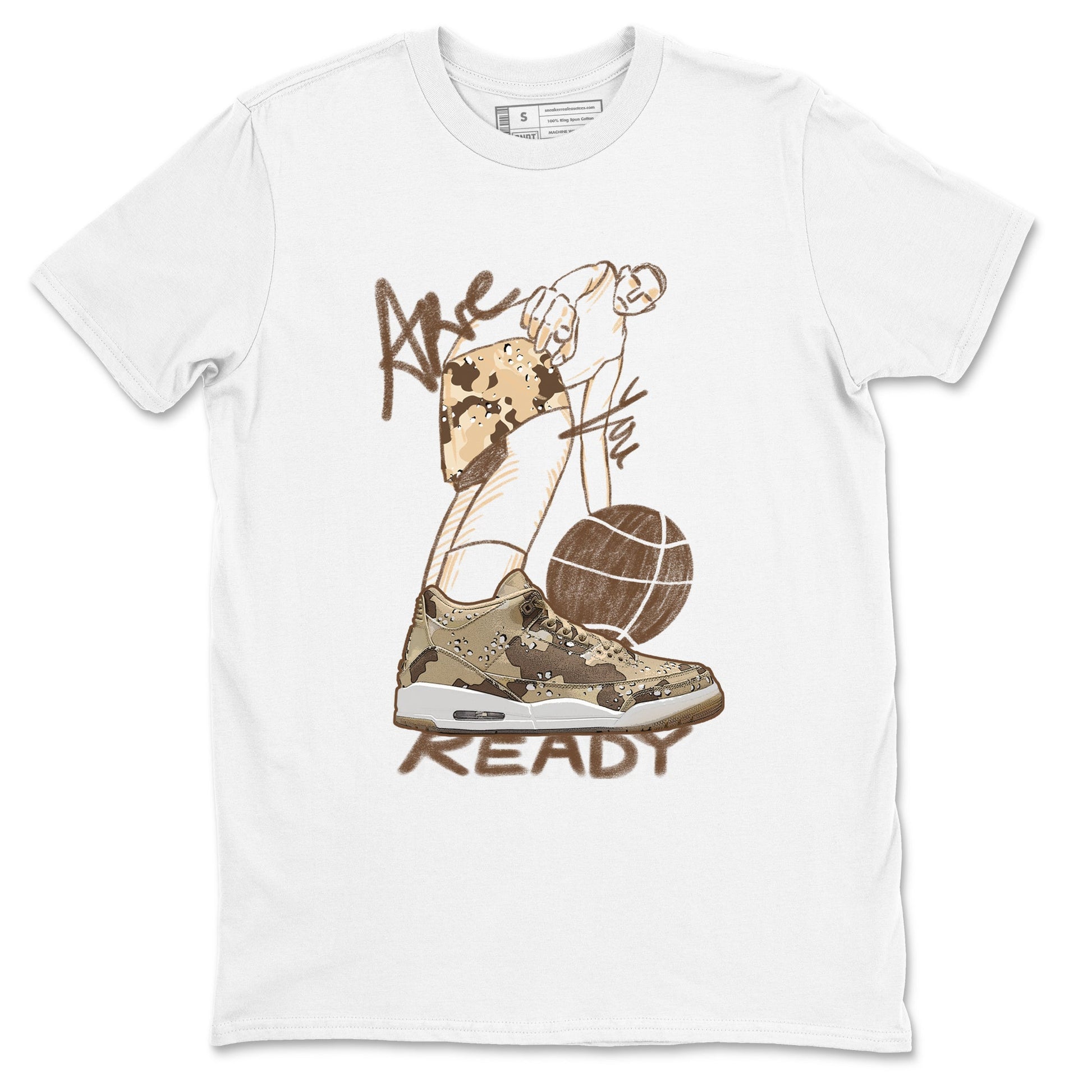 3s Desert Camo shirts to match jordans Are You Ready sneaker match tees Air Jordan 3 Desert Camo SNRT Sneaker Tees streetwear brand White 2 unisex cotton tee