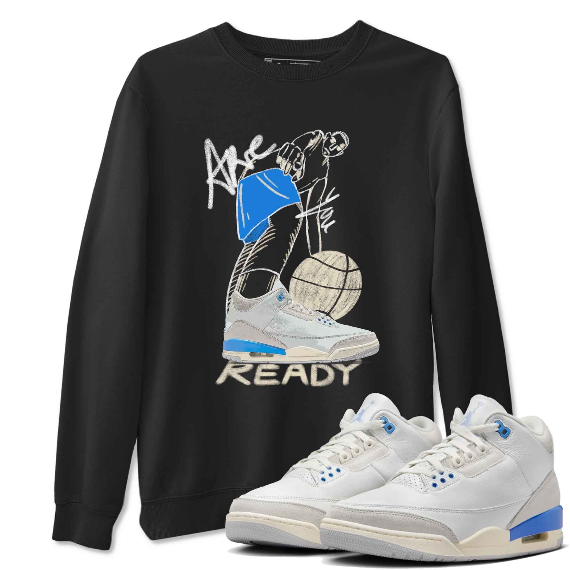 3s Lucky Shorts shirts to match jordans Are You Ready best t shirts to wear with jordans Air Jordan 3 Lucky Shorts match shoes to clothes SNRT Sneaker Tees unisex cotton Black 1 shirts