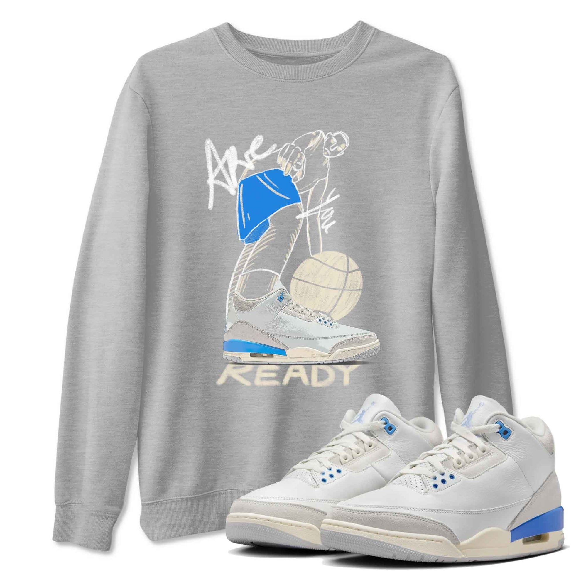 3s Lucky Shorts shirts to match jordans Are You Ready best t shirts to wear with jordans Air Jordan 3 Lucky Shorts match shoes to clothes SNRT Sneaker Tees unisex cotton Heather Grey 1 shirts