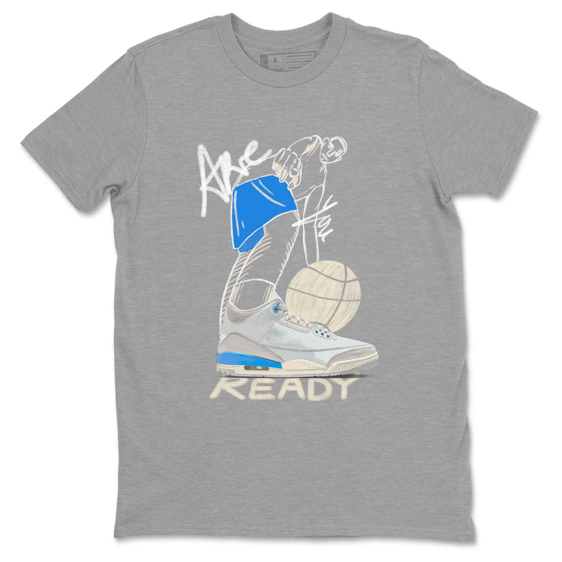 3s Lucky Shorts shirts to match jordans Are You Ready best t shirts to wear with jordans Air Jordan 3 Lucky Shorts match shoes to clothes SNRT Sneaker Tees unisex cotton Heather Grey 2 shirts