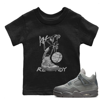 4s Wet Cement shirts to match jordans Are You Ready sneaker match tees Air Jordan 4 SE Wet Cement SNRT Sneaker Release Tees Youth Baby Black 1 crew neck shirts