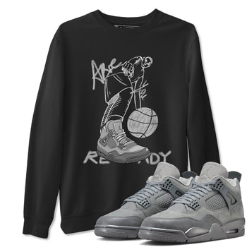 4s Wet Cement shirts to match jordans Are You Ready sneaker match tees Air Jordan 4 SE Wet Cement SNRT Sneaker Release Tees unisex cotton Black 1 crew neck shirts